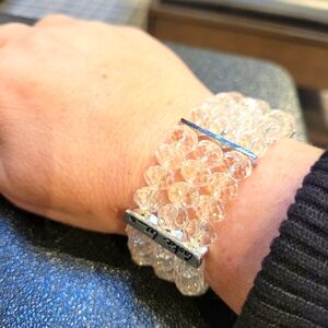 Clear Beaded Stretch 4 Rows Bracelet